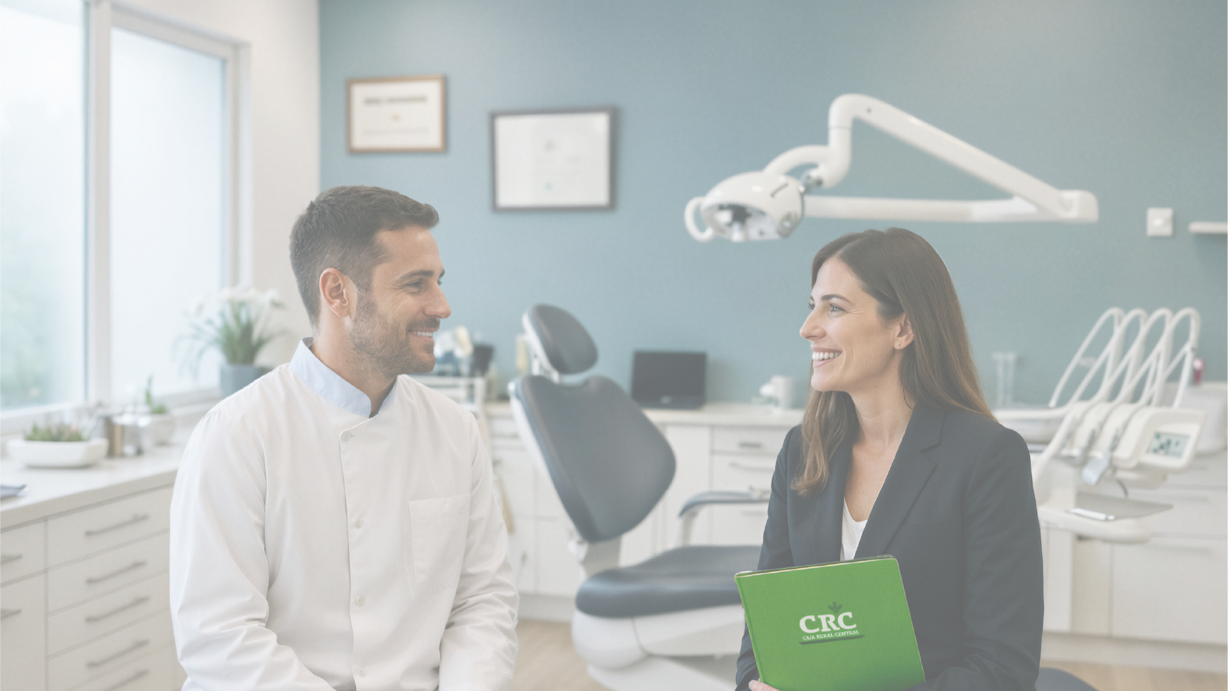 Odontólogo con gestor banca